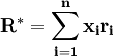 /mathbf{R^*=/sum^n_{i=1}x_i r_i}